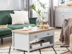 Couchtisch Grau / Heller Holzfarbton Rechteckig Clio