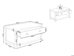 Couchtisch Grau / Heller Holzfarbton Rechteckig Clio