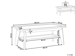 Couchtisch Heller Holzfarbton 100 X 50 Cm Simla