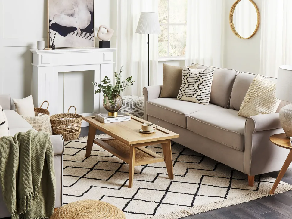Couchtisch Heller Holzfarbton 100 X 50 Cm Simla