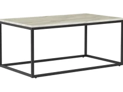 Couchtisch Marmor Optik Beige / Schwarz Rechteckig 60 X 100 Cm Delano