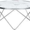 Couchtisch Marmor Optik Weis / Silber 80 Cm Meridian Ii
