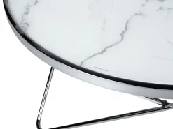 Couchtisch Marmor Optik Weis / Silber 80 Cm Meridian Ii