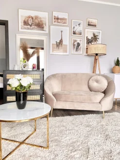 Couchtisch Marmor Optik Weis / Gold 70 Cm Quincy
