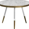 Couchtisch Marmor Optik Weis / Gold 61 Cm Ramona