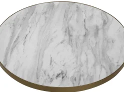 Couchtisch Marmor Optik Weis / Gold 61 Cm Ramona