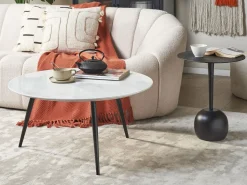 Couchtisch Marmor Optik Weis / Schwarz O 79 Cm Effie
