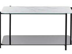 Couchtisch Marmor Optik Weis / Schwarz Rechteckig Gloster