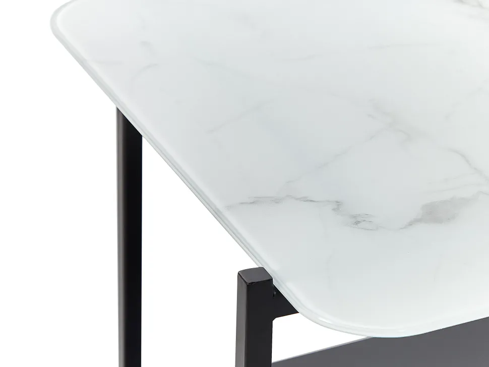 Couchtisch Marmor Optik Weis / Schwarz Rechteckig Gloster