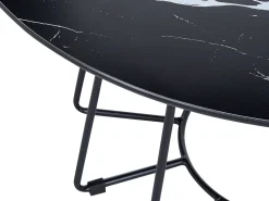 Couchtisch Marmor-Effekt Schwarz O 80 Cm Bernie