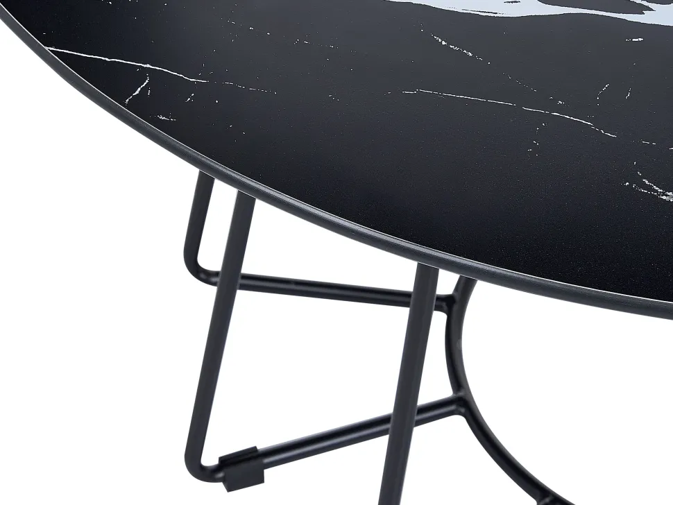 Couchtisch Marmor-Effekt Schwarz O 80 Cm Bernie
