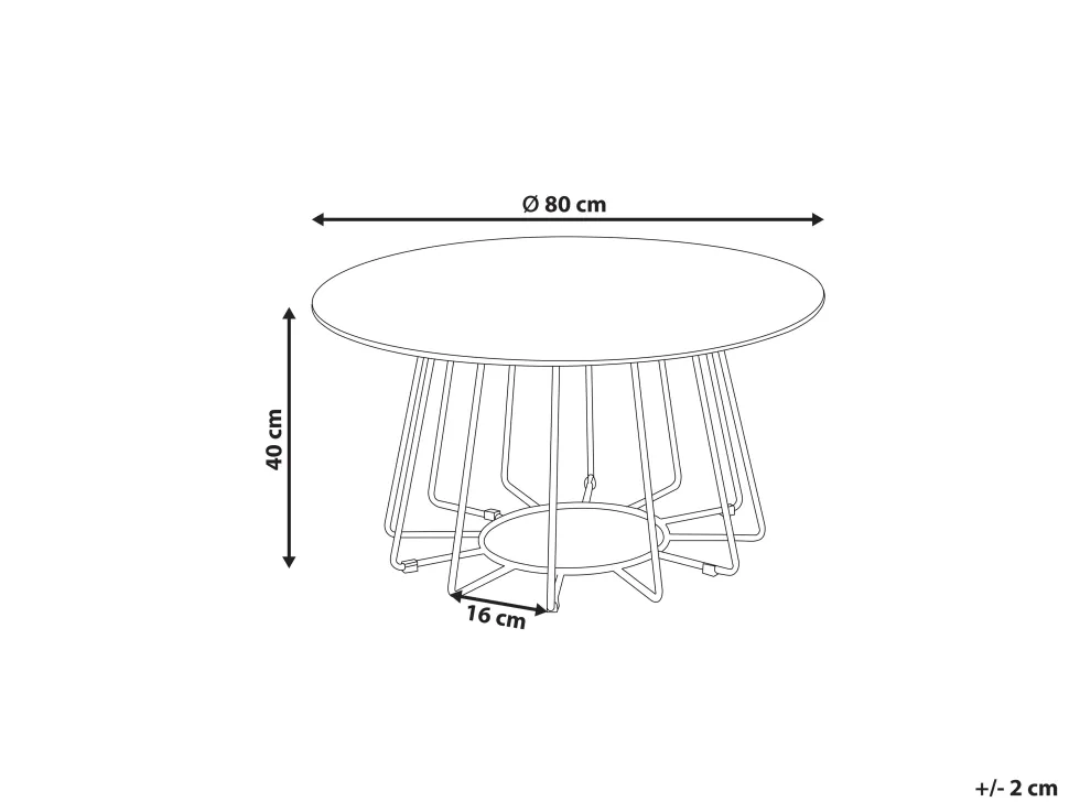 Couchtisch Marmor-Effekt Schwarz O 80 Cm Bernie