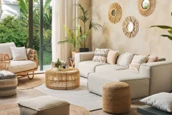 Couchtisch Rattan Naturlich 84 Cm Limni