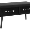 Couchtisch Schwarz Samtstoff Rechteckig 40 X 80 Cm Amtrak