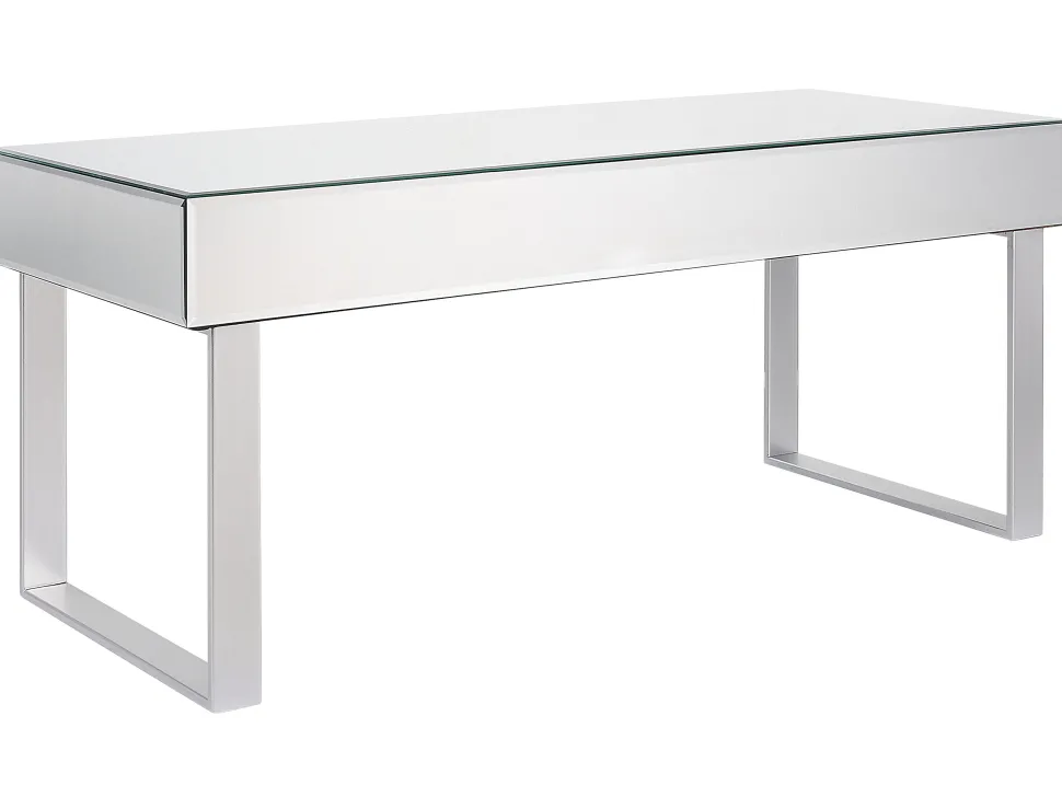Couchtisch Silber Mit Schublade Verspiegelt Nesle