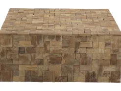 Couchtisch Teakholz Hellbraun Quadratisch 80 X 80 Cm Gambo