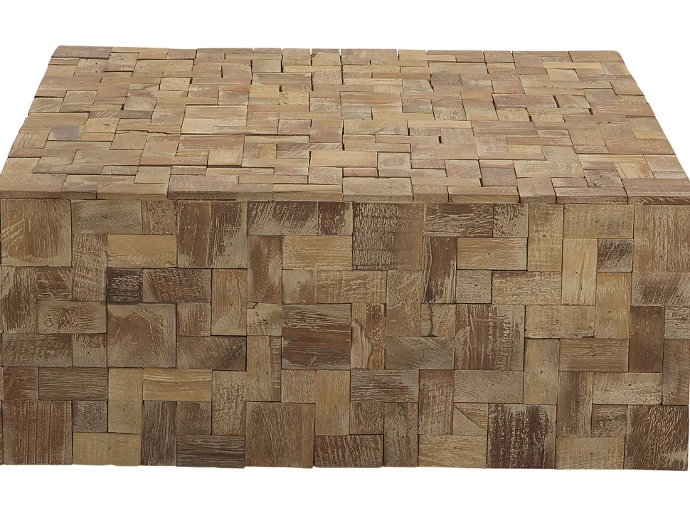 Couchtisch Teakholz Hellbraun Quadratisch 80 X 80 Cm Gambo