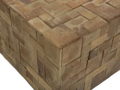 Couchtisch Teakholz Hellbraun Quadratisch 80 X 80 Cm Gambo