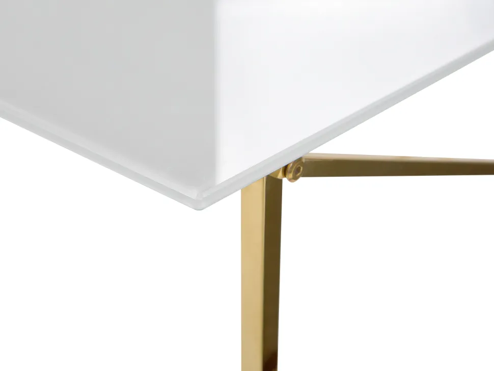 Couchtisch Weis / Gold Rechteckig 100 X 50 Cm Emporia