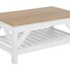 Couchtisch Weis / Heller Holzfarbton Rechteckig 100 X 60 Cm Savannah