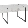 Couchtisch Weis / Schwarz Marmor Optik Rechteckig Merced