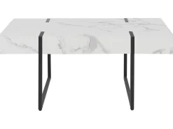 Couchtisch Weis / Schwarz Marmor Optik Rechteckig Merced