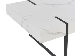 Couchtisch Weis / Schwarz Marmor Optik Rechteckig Merced