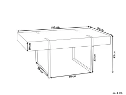 Couchtisch Weis / Schwarz Marmor Optik Rechteckig Merced
