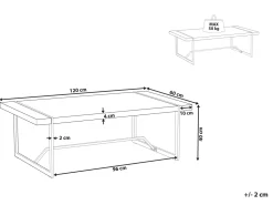 Couchtisch Weis Rechteckig 60 X 120 Cm Tulsa
