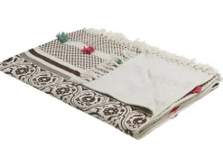 Decke Baumwolle Beige / Braun 130 X 180 Cm Orientalisches Muster Chinsurah