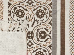 Decke Baumwolle Beige / Braun 130 X 180 Cm Orientalisches Muster Chinsurah