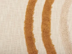 Decke Baumwolle Beige / Orange 130 X 180 Cm Geometrisches Muster Mathura