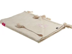 Decke Baumwolle Beige / Pink Lama-Motiv 130 X 180 Cm Nandyal