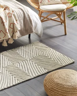 Decke Baumwolle Beige / Rot 130 X 180 Cm Geometrisches Muster Bhiwani