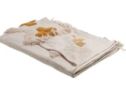 Decke Baumwolle Beige / Senfgelb 130 X 180 Cm Abstraktes Muster Adoni