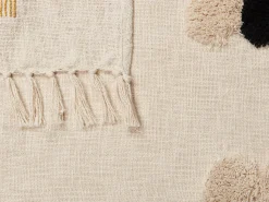 Decke Baumwolle Beige / Senfgelb 130 X 180 Cm Abstraktes Muster Adoni