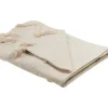 Decke Baumwolle Beige 130 X 180 Cm Geometrisches Muster Guna