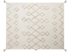 Decke Baumwolle Beige 130 X 180 Cm Geometrisches Muster Guna
