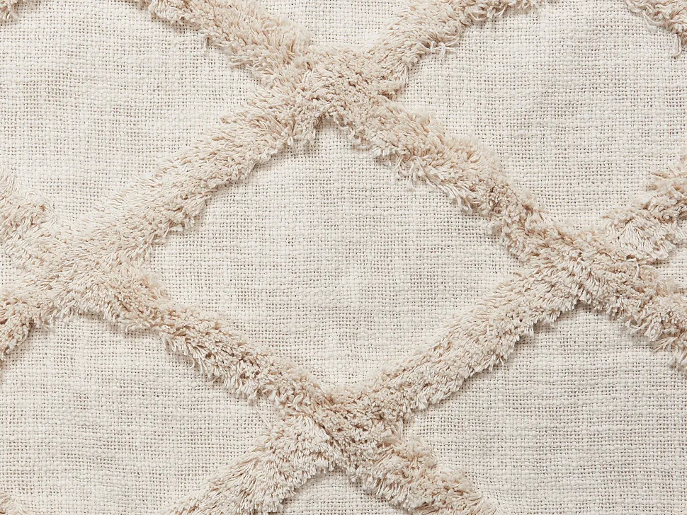 Decke Baumwolle Beige 130 X 180 Cm Geometrisches Muster Guna