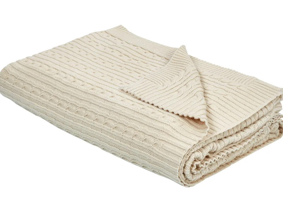 Decke Baumwolle Beige 110 X 180 Cm Anamur