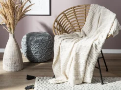 Decke Baumwolle Beige 110 X 180 Cm Anamur