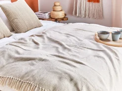 Decke Baumwolle Beige 125 X 150 Cm Yarsa