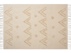 Decke Baumwolle Beige 130 X 180 Cm Orientalisches Muster Fatehpur