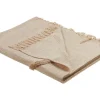 Decke Baumwolle Beige 130 X 180 Cm Geometrisches Muster Jaunpur