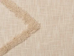 Decke Baumwolle Beige 130 X 180 Cm Geometrisches Muster Jaunpur