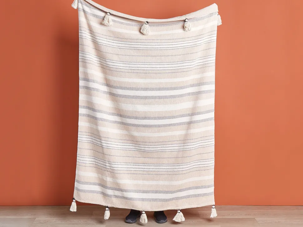 Decke Baumwolle Beige 130 X 170 Cm Yarseli