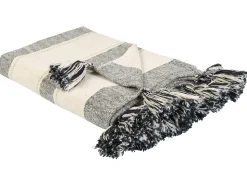 Decke Baumwolle Beige Und Grau 130 X 170 Cm Cayir