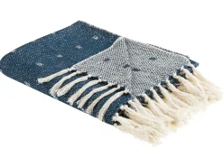 Decke Baumwolle Dunkelblau / Beige 130 X 170 Cm Taari