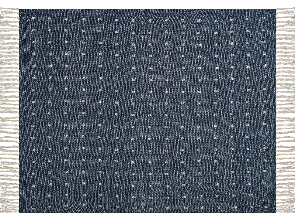 Decke Baumwolle Dunkelblau / Beige 130 X 170 Cm Taari