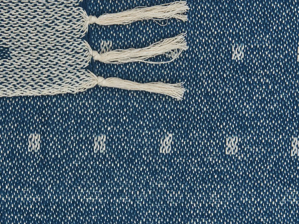 Decke Baumwolle Dunkelblau / Beige 130 X 170 Cm Taari